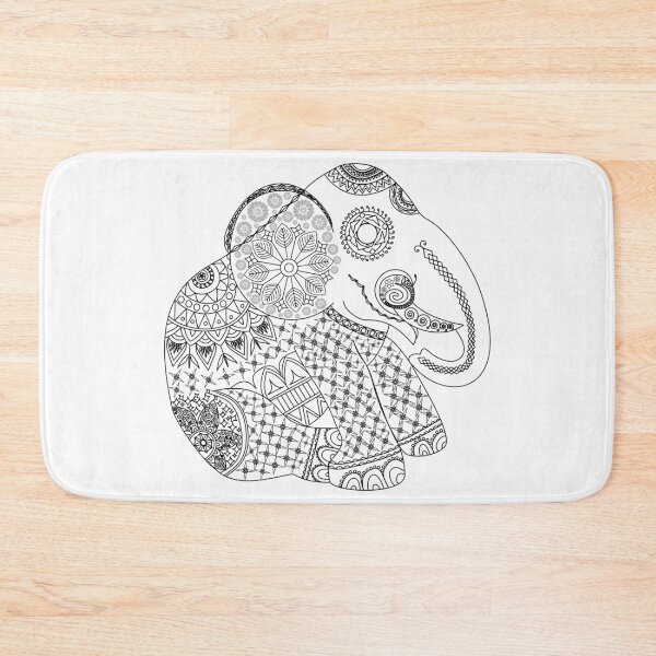 Item preview, Ornate Tribal Elephant Mandala Line Art designed and sold by ArtBySaMandala.