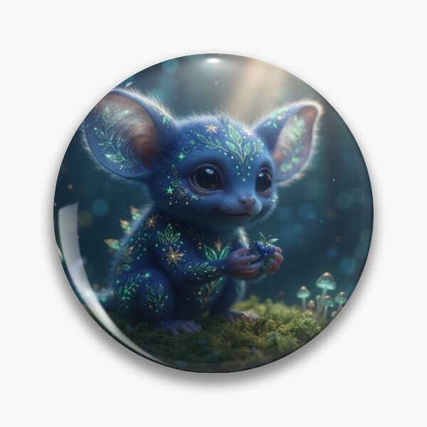 Item preview, Small, luminous blue creature - a fantastic animal in an enchanted forest designed and sold by Malisa345.