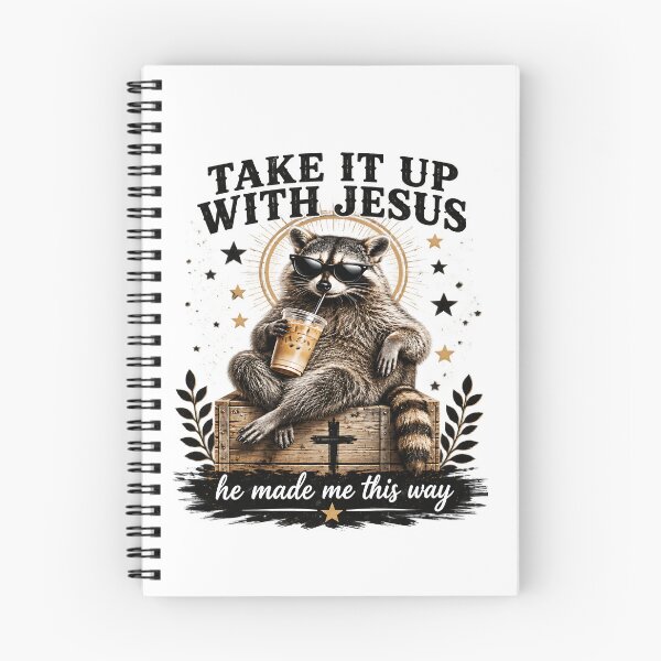 Item preview, Grunge Raccoon Holding Bubble Tea, Take It Up With Jesus Christian Raccoon designed and sold by LandFinStudio.