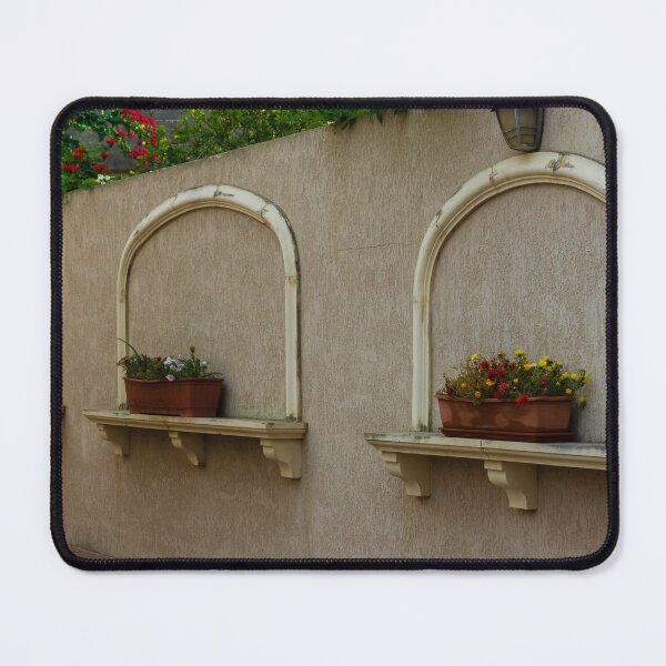 Item preview, Decorative Wall With Arched Niches and Flower Boxes Along Beige Exterior designed and sold by Nmallia.