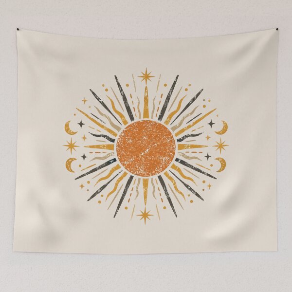 Item preview, Boho Sun, Retro Celestial Sky, Vintage Hippie Festival Aesthetic, Groovy Minimalist Summer Nature Lover, Celestial Bohemian Gift designed and sold by Cchotlan.