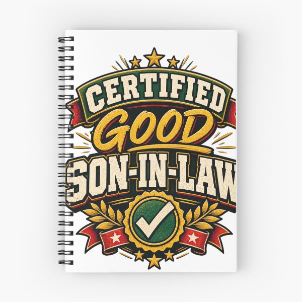 Item preview, Certified Good Son-in-Law - Vintage Retro Badge Design with Gold Laurel Wreath and Checkmark designed and sold by Gold&pixels.