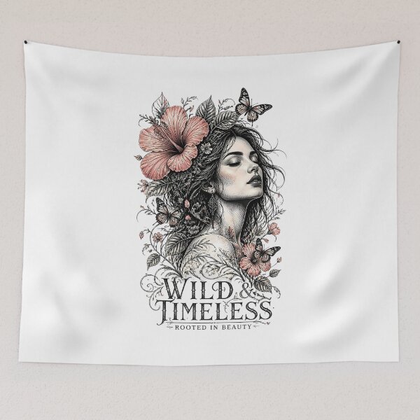 Item preview, Wild And Timeless Hibiscus Female Portrait Graphic designed and sold by InkDriveStudio.