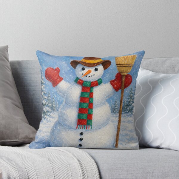 Item preview, Cheerful Snowman in Winter Landscape designed and sold by Artworks by Wilma.