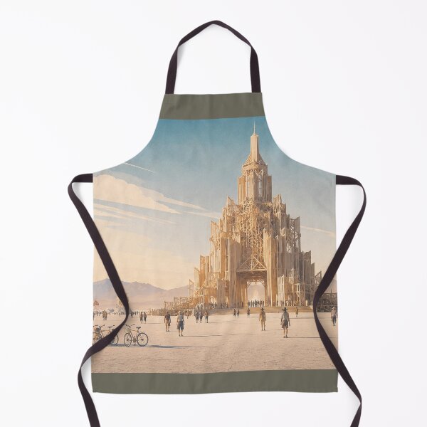 Item preview, Monumental Wooden Temple on a Desert Festival Playa designed and sold by MoonSkyArt.