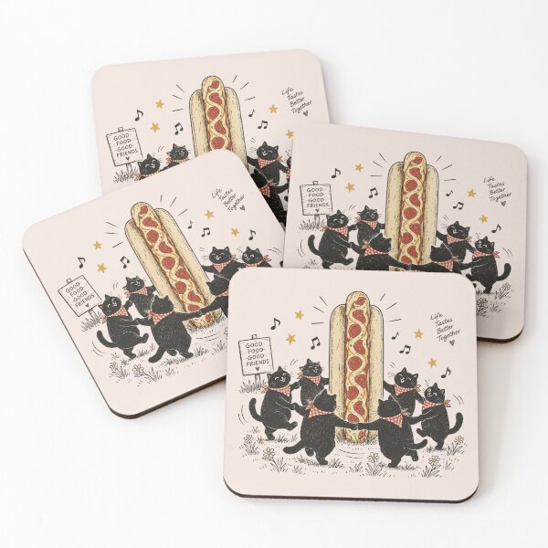Item preview, Another Day in Paradise, Funny Black Cat Hot Dog, Quirky Cat Food Humor, Retro Cute Feline Graphic, Cat Lover Gift designed and sold by Cchotlan.