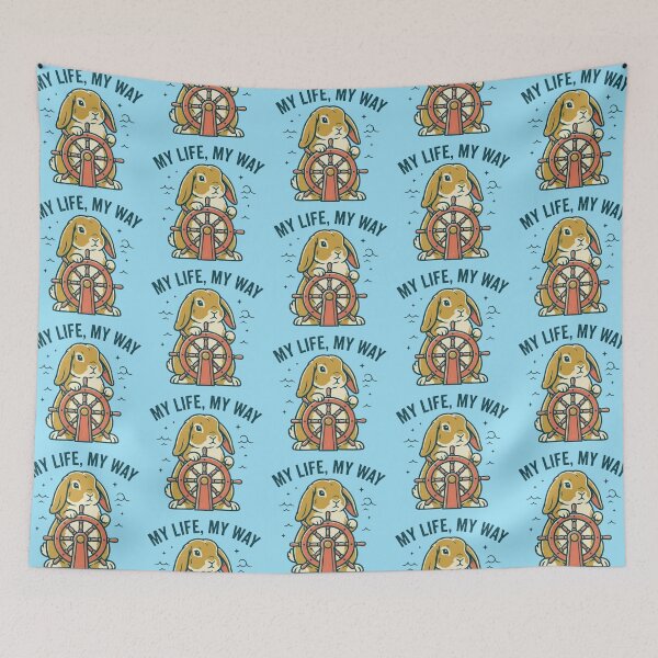 Item preview, My Life My Way – Captain Rabbit Nautical Illustration designed and sold by Dogandesighn.