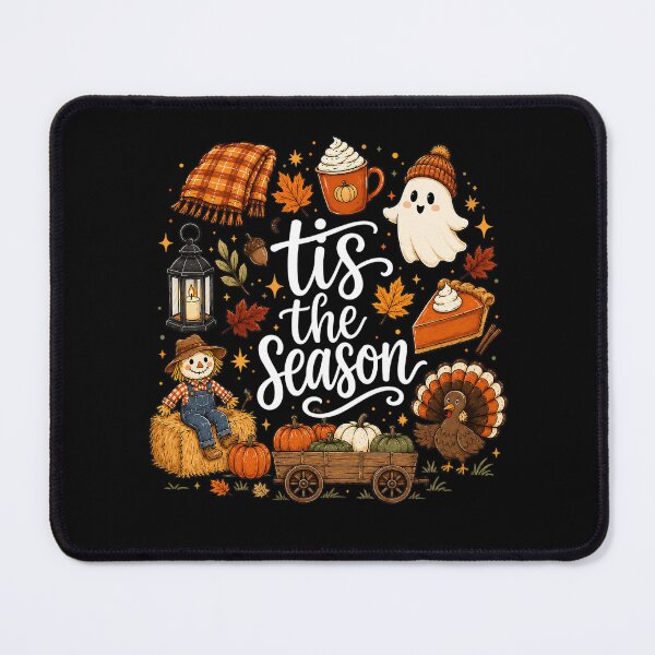 Item preview, Tis The Season Fall, Cute Pumpkin Ghost Turkey, Thanksgiving Autumn, Cozy Harvest designed and sold by CatiaStudioArt.
