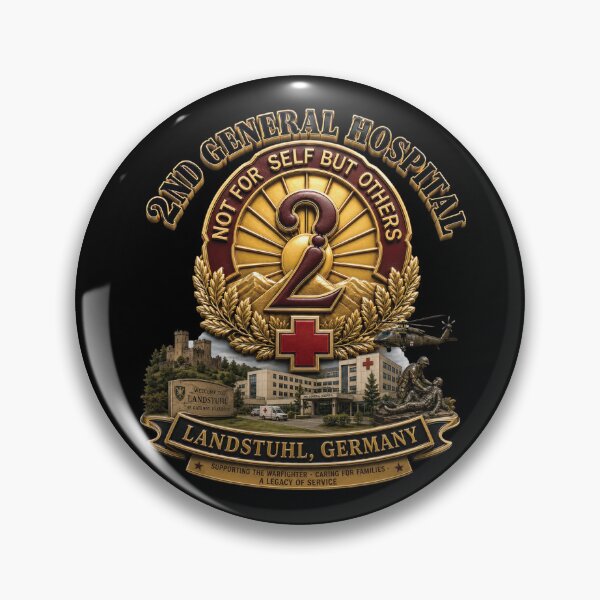 Item preview, 2nd General Hospital - Landstuhl Germany - w Hospital - 3D - Enhanced designed and sold by Military Insignia Products.