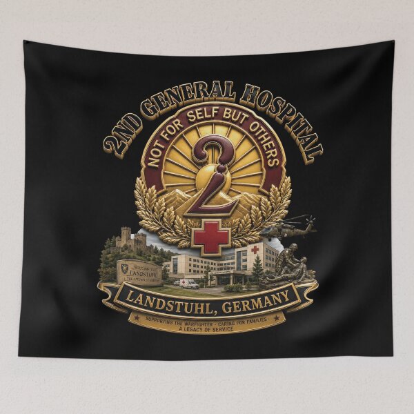Item preview, 2nd General Hospital - Landstuhl Germany - w Hospital - 3D - Enhanced designed and sold by Military Insignia Products.