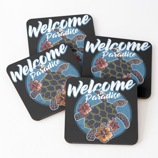 Item preview, Welcome To Paradise Sea Turtle Hibiscus Tropical Beach designed and sold by heedooppod.