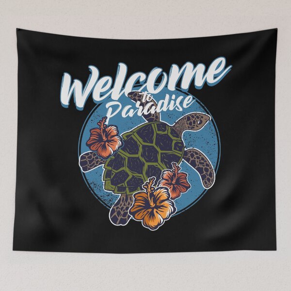 Item preview, Welcome To Paradise Sea Turtle Hibiscus Tropical Beach designed and sold by heedooppod.