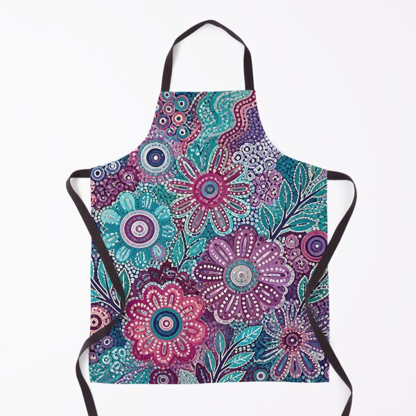Item preview, Aboriginal Inspired Dot Art - Floral Aquamarine Teal Purple designed and sold by GrinGalore.