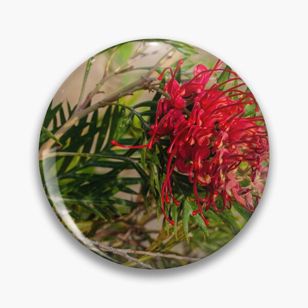 Item preview, Vibrant Red Protea Flower Among Green Foliage in a Natural Outdoor Setting designed and sold by Nmallia.