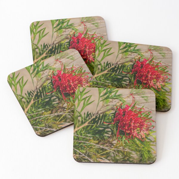 Item preview, Vibrant Red Protea Flower Among Green Foliage in a Natural Outdoor Setting designed and sold by Nmallia.
