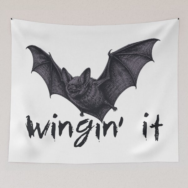 Item preview, Wingin' It – Funny Bat Design designed and sold by xndrlab.