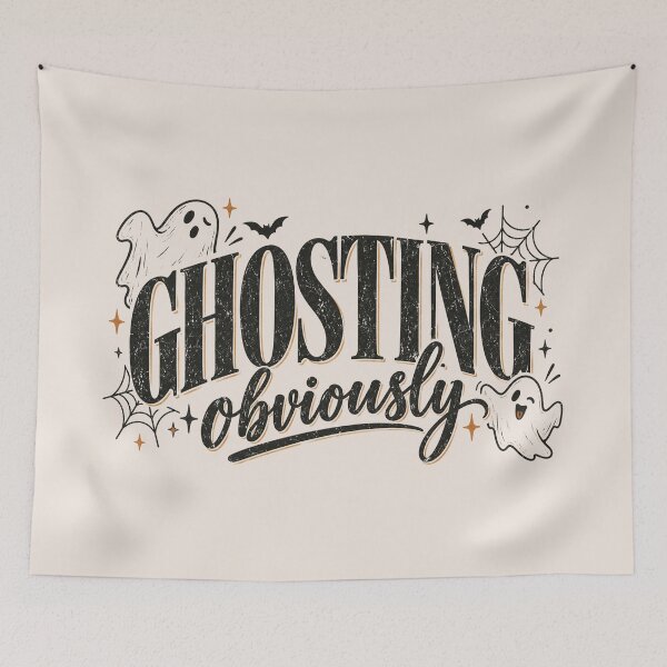 Item preview, Ghosting Obviously, Funny Halloween Quote, Spooky Season Humor, Retro Distressed Halloween Aesthetic, Sarcastic Ghosting Gift designed and sold by Cchotlan.