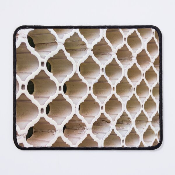 Item preview, White Lattice Pattern of Plastic Panels Stacked in a Repeating Geometric Grid designed and sold by Nmallia.