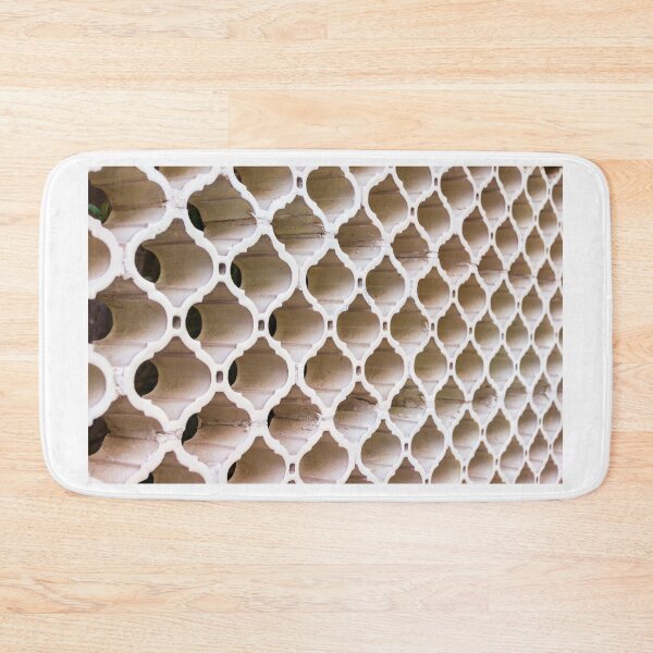 Item preview, White Lattice Pattern of Plastic Panels Stacked in a Repeating Geometric Grid designed and sold by Nmallia.