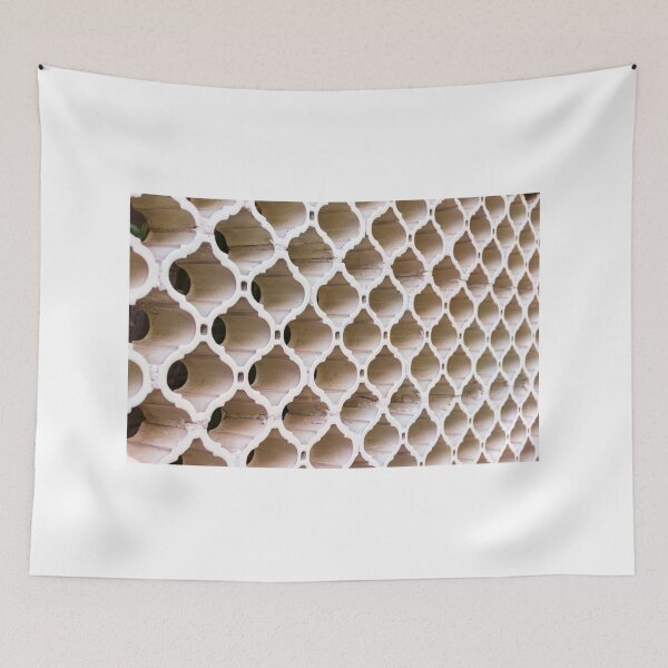 Item preview, White Lattice Pattern of Plastic Panels Stacked in a Repeating Geometric Grid designed and sold by Nmallia.