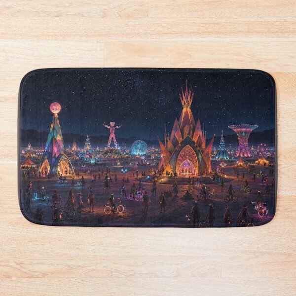 Item preview, Illuminated Desert Arts Festival Under a Starry Night Sky designed and sold by MoonSkyArt.