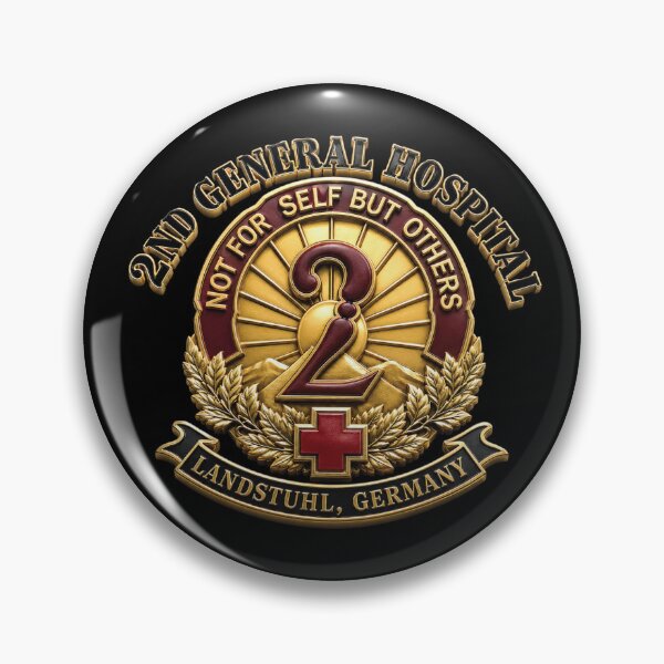 Item preview, 2nd General Hospital - Landstuhl Germany - Black - 3D - Enhanced designed and sold by Military Insignia Products.