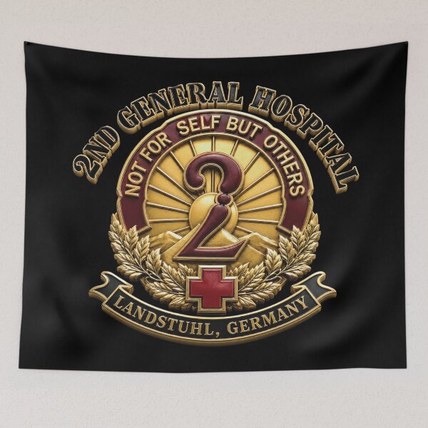 Item preview, 2nd General Hospital - Landstuhl Germany - Black - 3D - Enhanced designed and sold by Military Insignia Products.