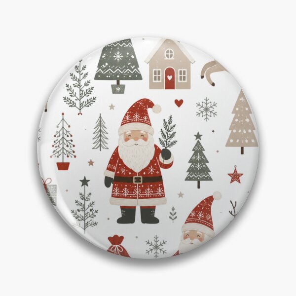Item preview, Vintage Scandinavian Christmas Santa Reindeer Pattern designed and sold by DreamPixelPrint.