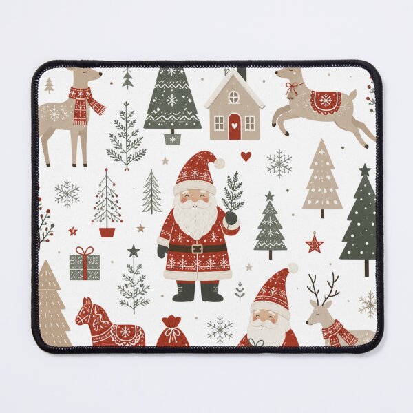 Item preview, Vintage Scandinavian Christmas Santa Reindeer Pattern designed and sold by DreamPixelPrint.