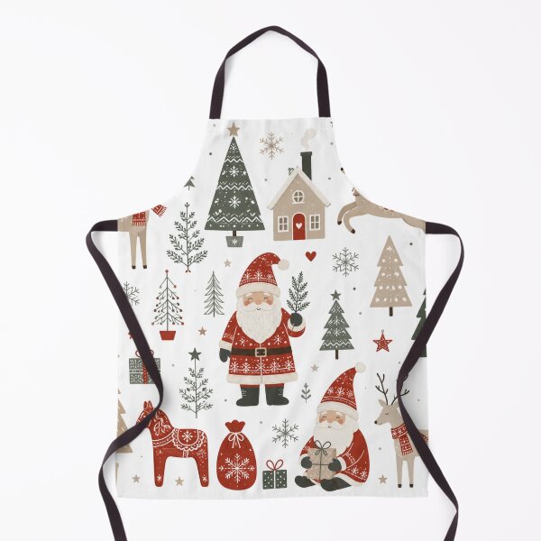 Item preview, Vintage Scandinavian Christmas Santa Reindeer Pattern designed and sold by DreamPixelPrint.