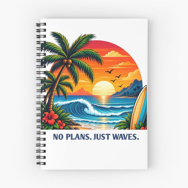 Item preview, No Plans Just Waves Summer Beach T-Shirt designed and sold by WildPeak Threads.