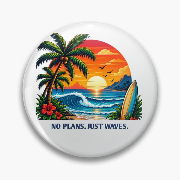 Item preview, No Plans Just Waves Summer Beach T-Shirt designed and sold by WildPeak Threads.