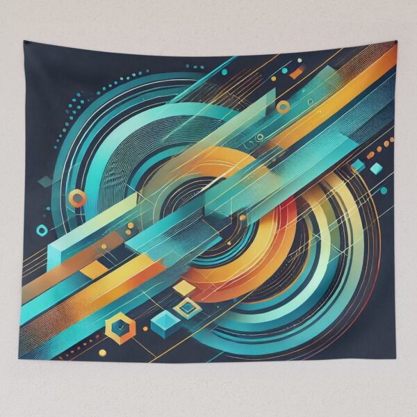 Item preview, Orbiting Rings Geometric Tech Abstract designed and sold by Lespribos .