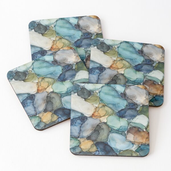 Item preview, Scottish Sea Glass – Misty Coast Ink Abstract designed and sold by newnomads-art.