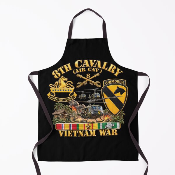 Artikelvorschau, Armee – 8. Kavallerie (Luftkavallerie) – 1. Kavalleriedivision mit vietnamesischem Unterstützungsdienst – 3D – Erweitert entworfen und verkauft von Military Insignia Products.