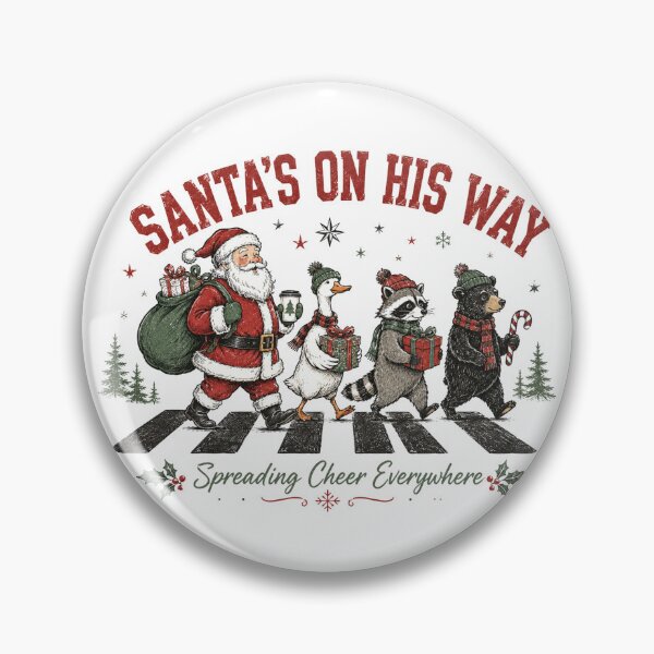 Item preview, Santa's On His Way Retro Christmas Animal Squad designed and sold by DYAFLK.