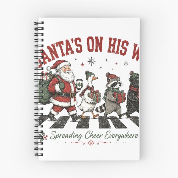 Item preview, Santa's On His Way Retro Christmas Animal Squad designed and sold by DYAFLK.
