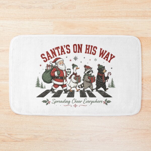 Item preview, Santa's On His Way Retro Christmas Animal Squad designed and sold by DYAFLK.