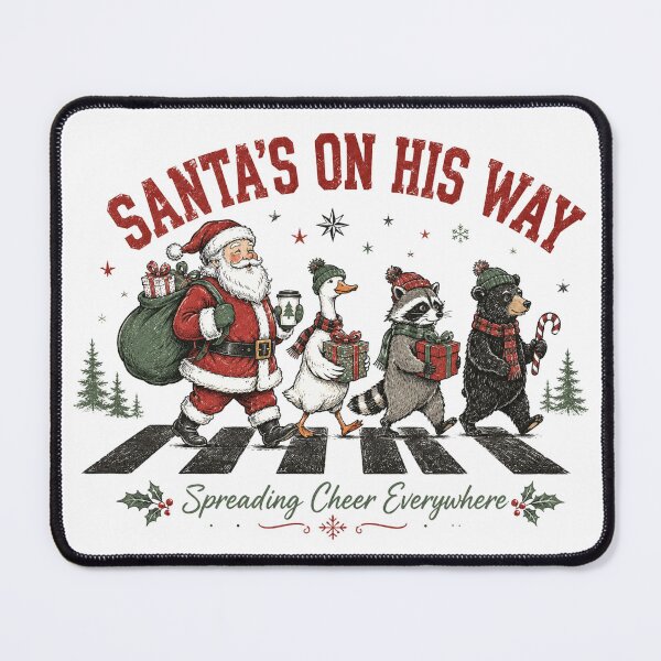 Item preview, Santa's On His Way Retro Christmas Animal Squad designed and sold by DYAFLK.
