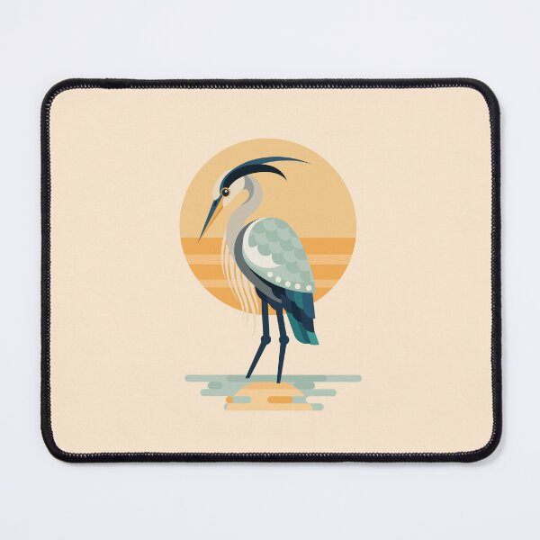 Item preview, Calm Heron | Modern Geometric Bird Illustration designed and sold by Lucy Cooper.