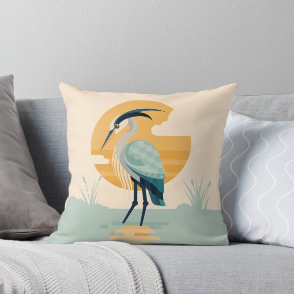 Item preview, Calm Heron | Modern Geometric Bird Illustration designed and sold by Lucy Cooper.