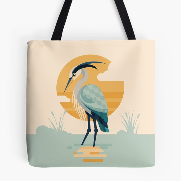 Item preview, Calm Heron | Modern Geometric Bird Illustration designed and sold by Lucy Cooper.
