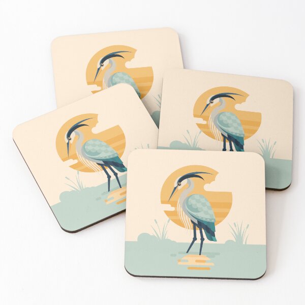 Item preview, Calm Heron | Modern Geometric Bird Illustration designed and sold by Lucy Cooper.