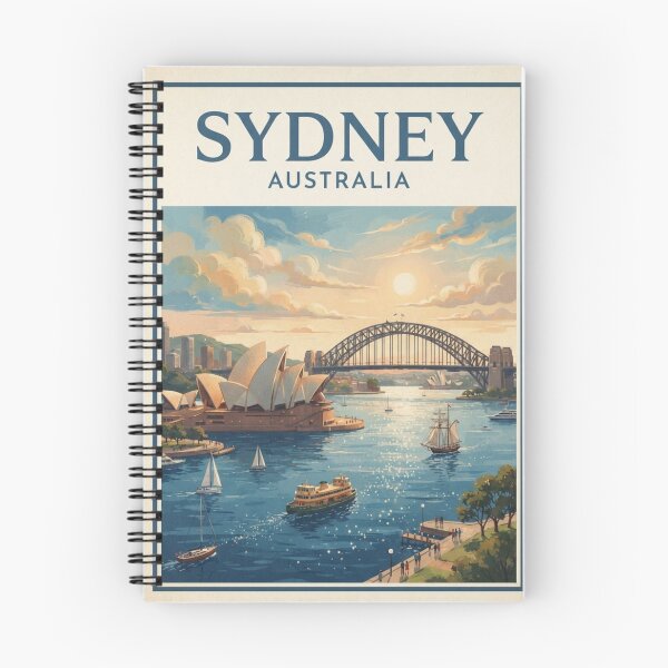 Item preview, Sydney Australia Vintage Travel Poster – Opera House & Harbour Bridge designed and sold by ElartedeNoel.