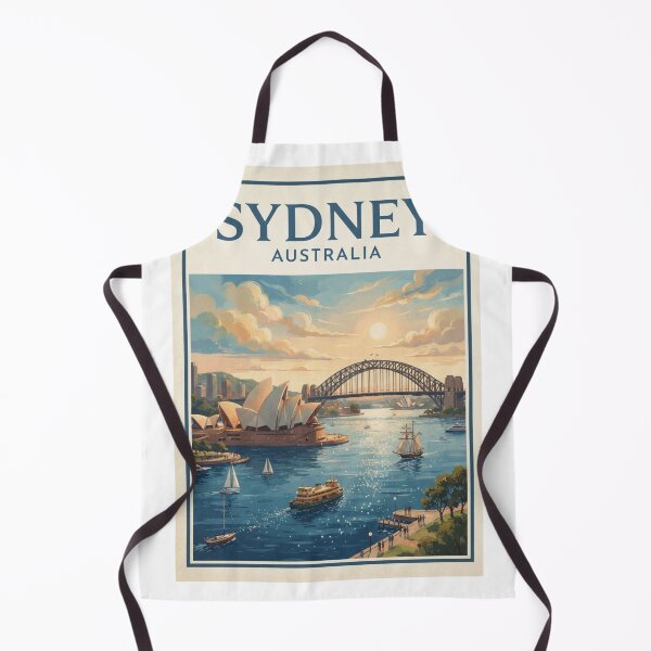 Item preview, Sydney Australia Vintage Travel Poster – Opera House & Harbour Bridge designed and sold by ElartedeNoel.