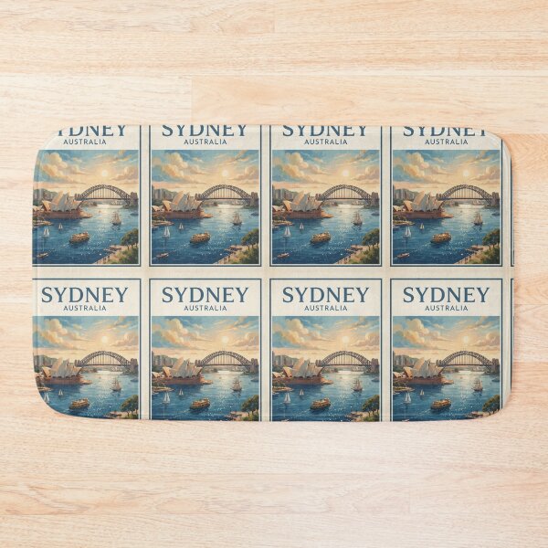 Item preview, Sydney Australia Vintage Travel Poster – Opera House & Harbour Bridge designed and sold by ElartedeNoel.