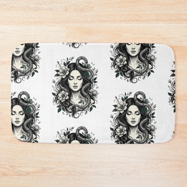 Item preview, Serpent Flower Dark Botanical Female Portrait Graphic designed and sold by InkDriveStudio.