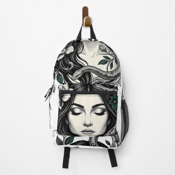 Item preview, Serpent Flower Dark Botanical Female Portrait Graphic designed and sold by InkDriveStudio.