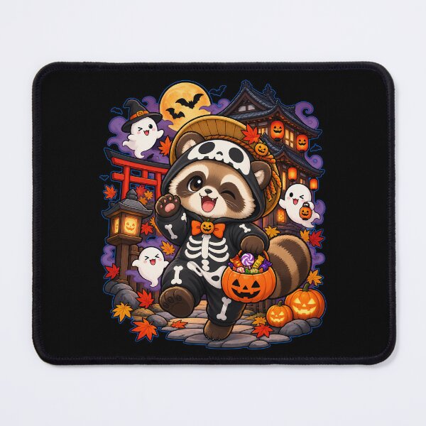 Item preview, Cute Tanuki Yokai Skeleton Japanese Halloween Trick Or Treat designed and sold by Tong4130.