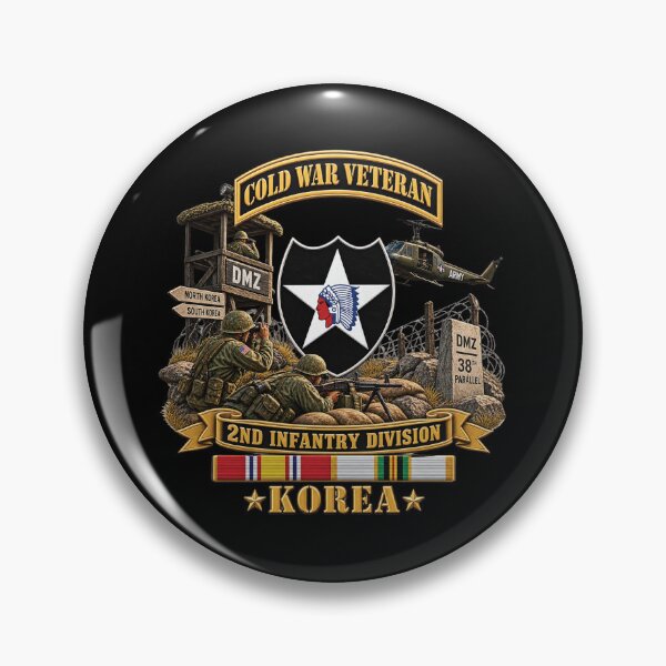 Item preview, Army - 2nd Infantry Division w Br - Ribbon COLD WAR Vet Tab - Korea - 3D - Enhanced designed and sold by Military Insignia Products.